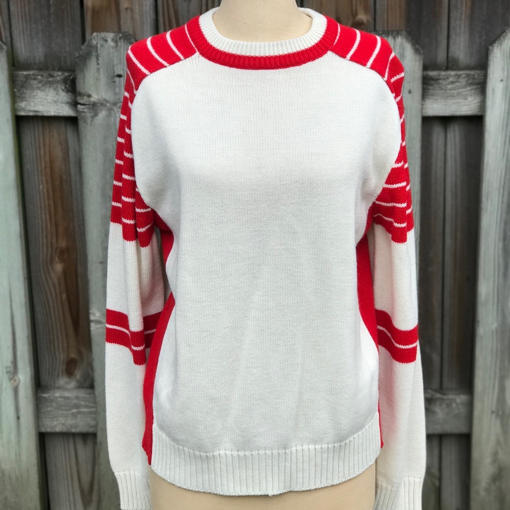 Vintage white & red crewneck sweater